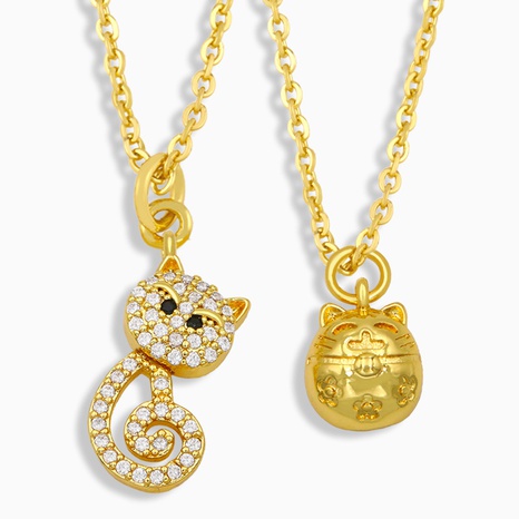 simple lucky cat pendant necklace  NHAS326327's discount tags