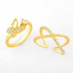Korea butterfly diamond open ring