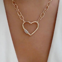 retro diamond heart alloy necklace