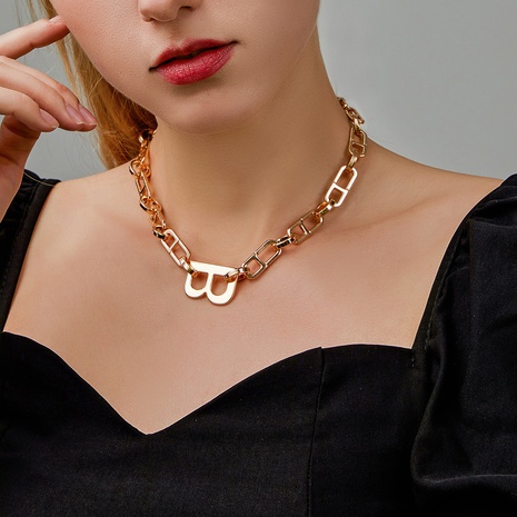 Korean metal letter necklace wholesale's discount tags