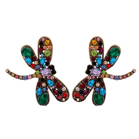 fashion dragonfly colorful diamond earrings's discount tags
