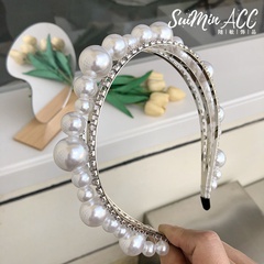 Baroque rhinestone pearl multi-layer full diamond headband