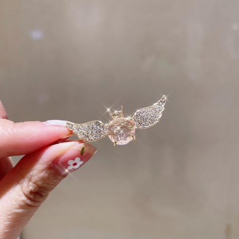 Korean angel wings pink crystal hairpin's discount tags