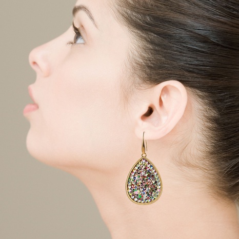 bohemian glitter leather alloy long earrings's discount tags