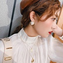 Korean geometric circle pearl earringspicture10