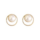 Korean geometric circle pearl earringspicture11