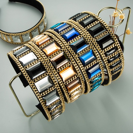 Diadema de diamantes de lados anchos de moda barroca's discount tags