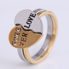 Korean fashion hip-hop simple stainless steel love ring
