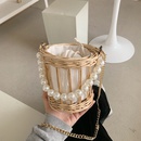 Fashion straw woven pearl shoulder messenger portable bagpicture52