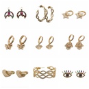 Fashion Golden Zircon Demon Eye Earringspicture9