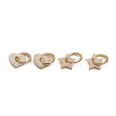 Simple star heart-shape micro-inlaid zircon earrings