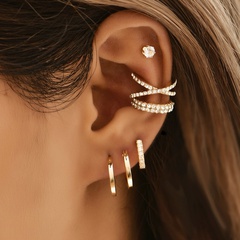 simple fashion alloy Rhinestone Earrings set