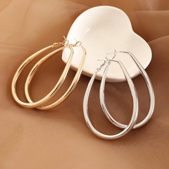 Fashion geometric metal glossy drop earrings