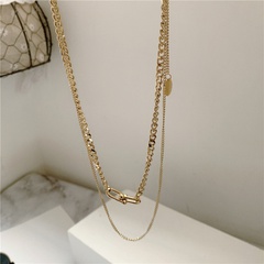 Korea double-layer titanium steel tassel necklace