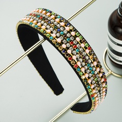 Korean colorful rhinestone beads fabric hairband