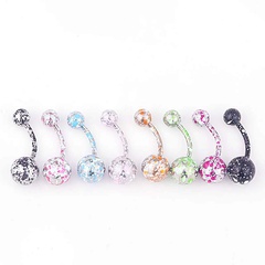8-color paint round ball stainless steel umbilical nail