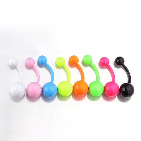 Single Neon color paint stainless steel belly button nail  NHEN329363's discount tags