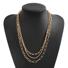 Korea double thick chain alloy necklace