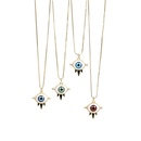 Punk Devil Eyes Diamond Copper Necklace Earrings Set Jewelrypicture29