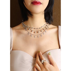Fashion star heart-shape titanium steel necklace