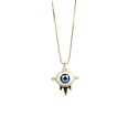 Punk Devil Eyes Diamond Copper Necklace Earrings Set Jewelrypicture41