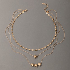 nouveau collier multicouche pendentif étoile à cinq branches
