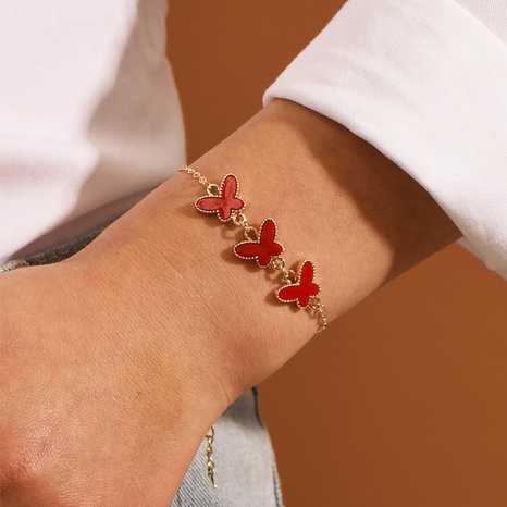 pulsera de tres mariposas de moda simple's discount tags