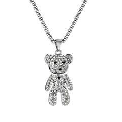 Fashion Titanium Steel Bear Necklace