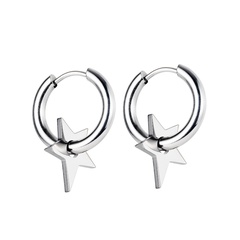 Simple star stainless steel earrings
