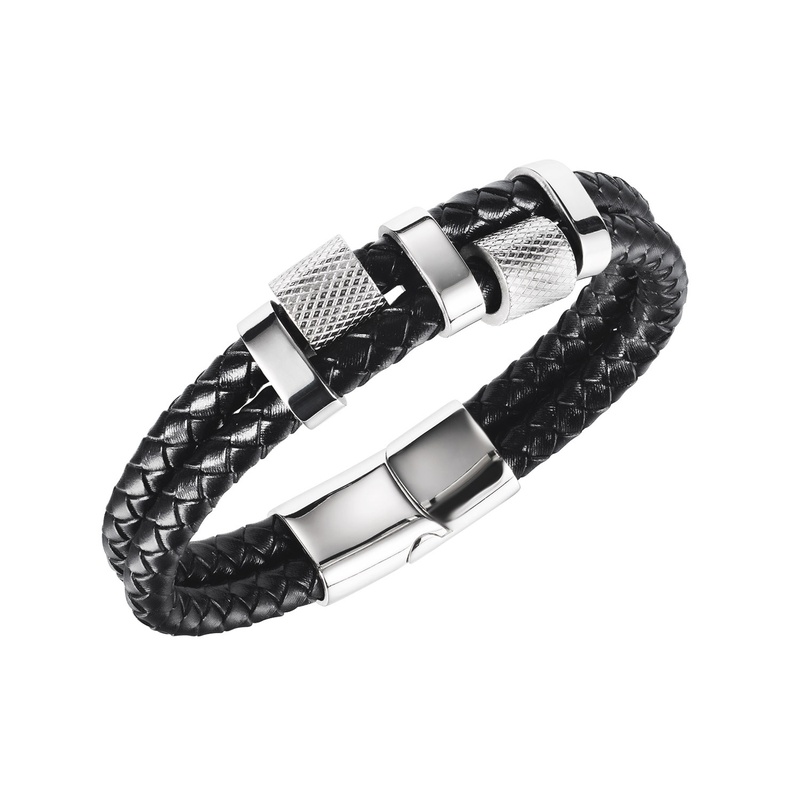 Fashion multilayer woven stainless steel bracelet wholesale