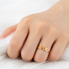 fashion letter stainless steel open ring