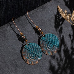 Ethnic style creative geometric compact oval earrings