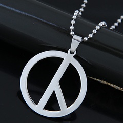 Fashion peace sign stainless steel necklace