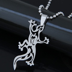 Fashion stainless steel gecko necklace