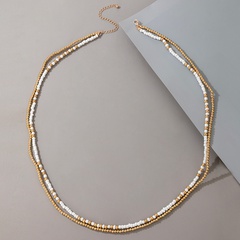 Retro goldene handgemachte runde Perlenkette