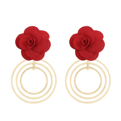 Sweet cloth flower earrings NHJQ319635's discount tags