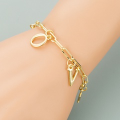 golden letter LOVE multi-layer bracelet