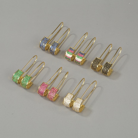copper inlaid zircon pin earrings NHBU319709's discount tags