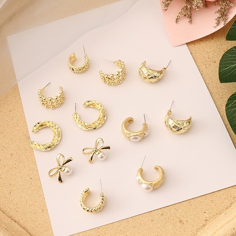 pearl geometric metal earrings's discount tags