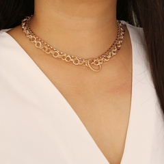 geometric metal rhinestone necklace