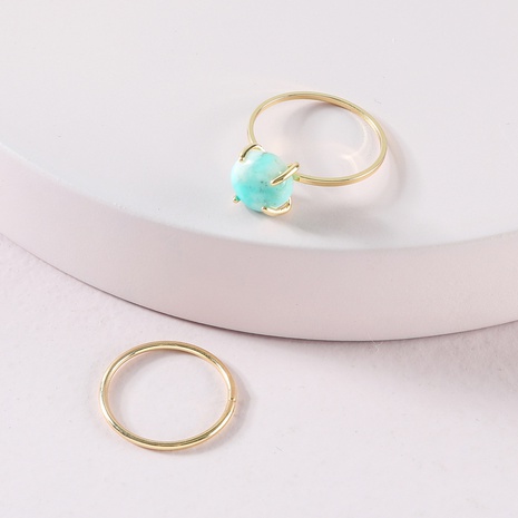 Fashion korea Natural Stone Ring Set's discount tags