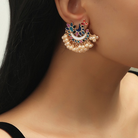 Vintage pearl beaded earrings's discount tags
