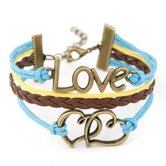retro creative simple love alloy braided bracelet