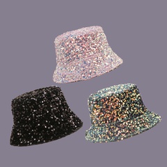 Korean fashion sequin double-sided fisherman hat