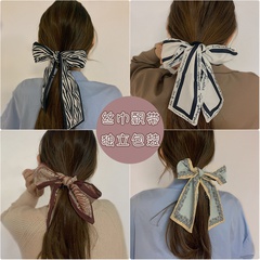 Korean silk scarf ribbon satin hair ring