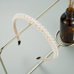 Korean metal pearl thin fashion simple bridal headband