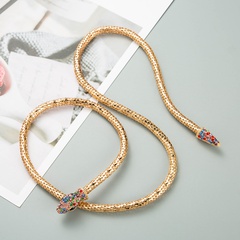 creative simple snake-shaped hollow chain necklace