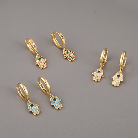 retro zircon small hand earrings's discount tags