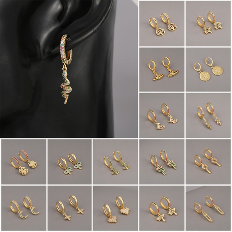 boucles d'oreilles en zircon de cuivre de mode en gros's discount tags