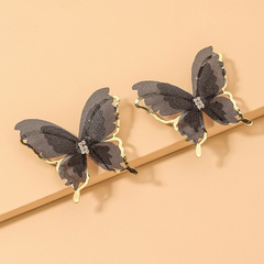 925 silver needle tulle butterfly earrings
